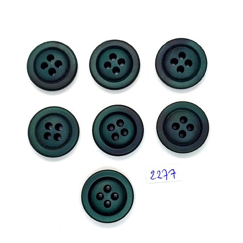 7 boutons en résine vert - 26mm - tr2276