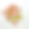 19 boutons en verre orange et jaune - 11mm - bri1211