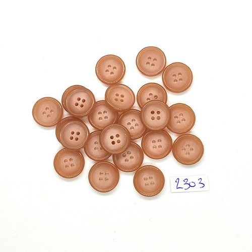 22 boutons en résine marron clair - 14mm - tr2303