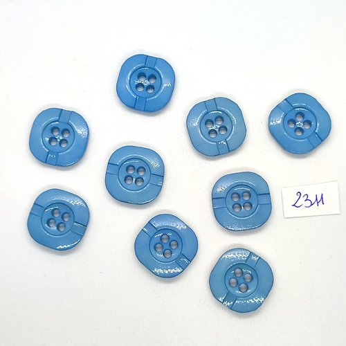 9 boutons en résine bleu - 20mm - tr2311