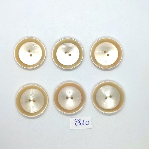 6 boutons en résine orange très clair - 29mm - tr2310