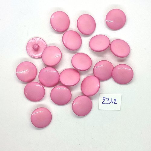 19 boutons en résine rose - 15mm - tr2312