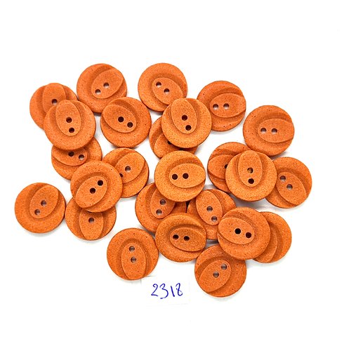 25 boutons en résine orange foncé - 18mm - tr2318