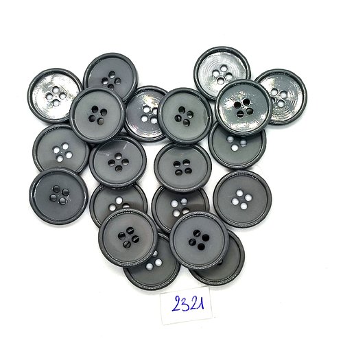 20 boutons en résine gris - 21mm - tr2321