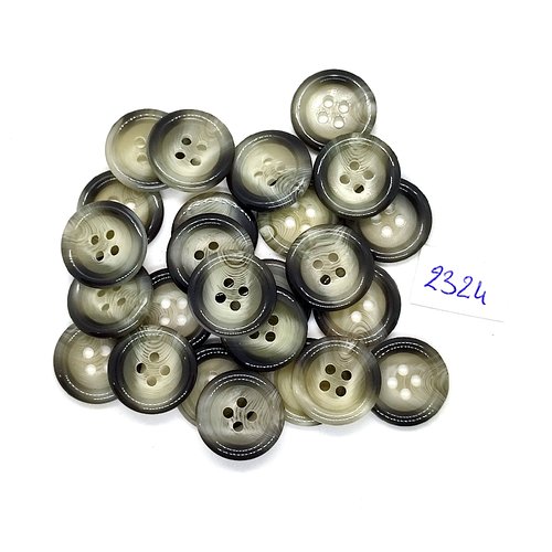 25 boutons en résine gris - 18mm - tr2324