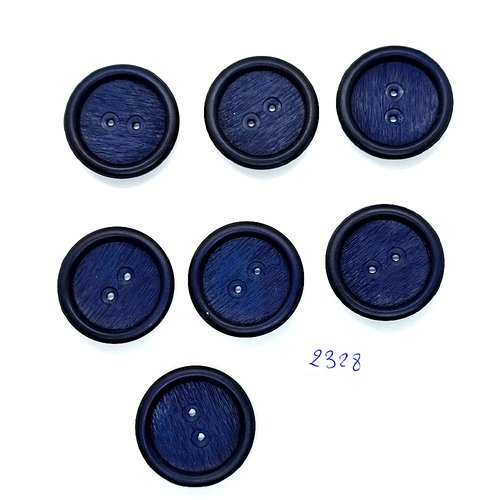 7 boutons en résine bleu foncé  - 30mm - tr2328