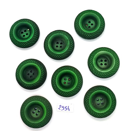 8 boutons en résine vert - 31mm - tr2954