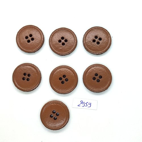 7 boutons en résine marron (taupe) - 25mm - tr2959