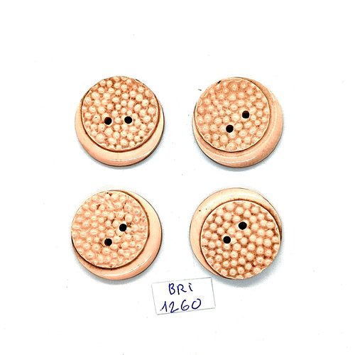4 boutons en résine rose clair - 26mm - bri1270