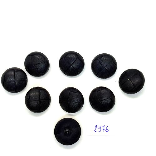 9 boutons en résine noir - 22mm - tr2976