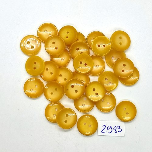 30 boutons en résine jaune / orange - 14mm - tr2983