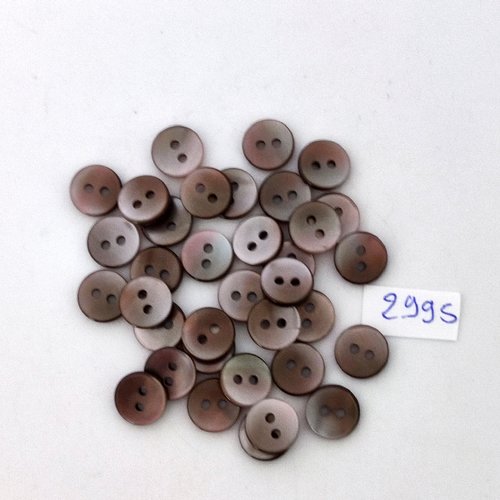 35 boutons en résine marron - 10mm - tr2995