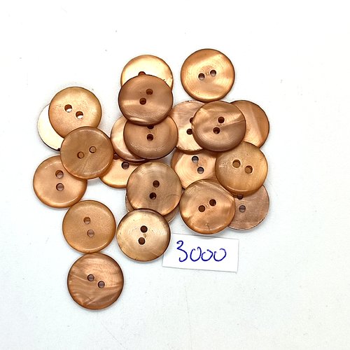 22 boutons en résine orange foncé - 14mm - tr3000
