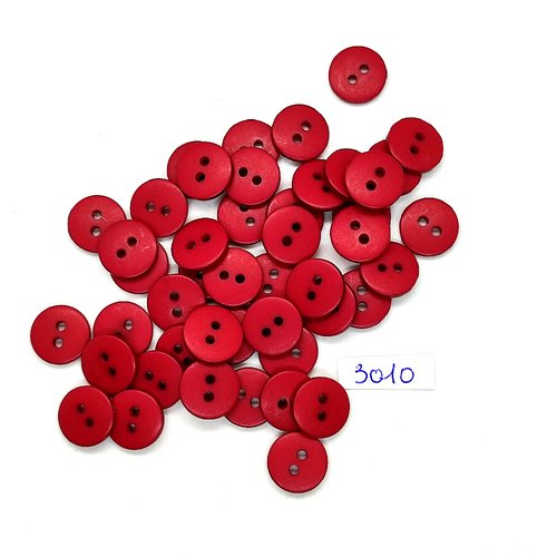 46 boutons en résine rouge - 12mm - tr3010