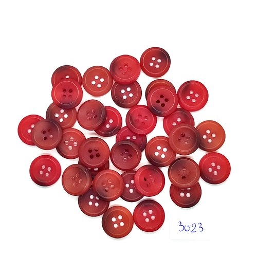 35 boutons en résine rouge opaque - 16mm - tr3023