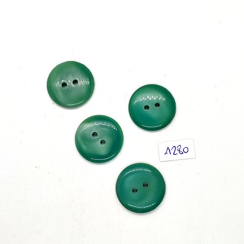 4 boutons en résine vert - 22mm - bri1280