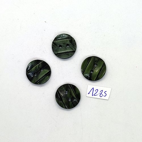 4 boutons en résine vert - 17mm - bri1285