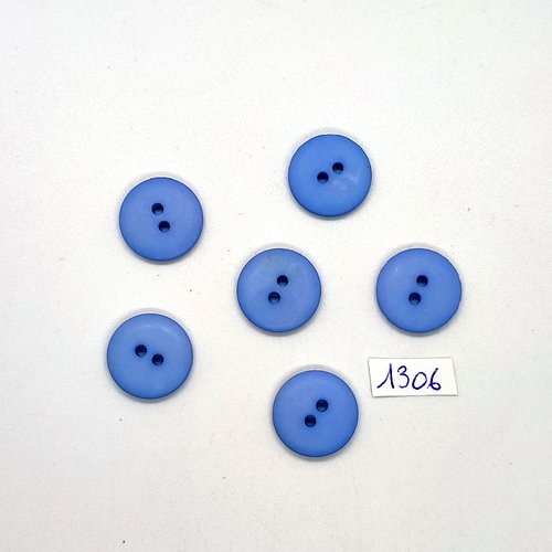 6 boutons en résine bleu - 18mm - bri1306