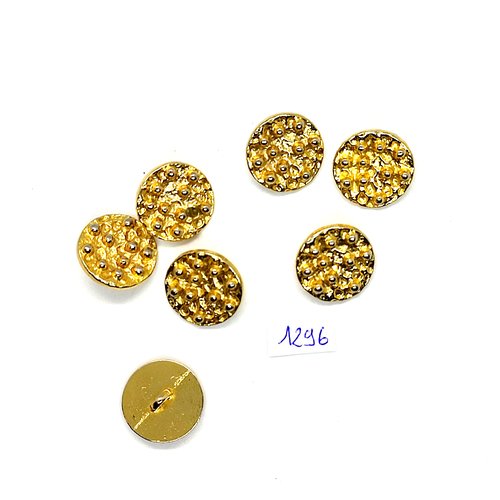 7 boutons en résine doré - 18mm - bri1296