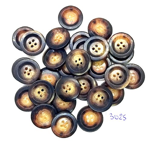 30 boutons en résine marron et beige - 20mm - tr3025