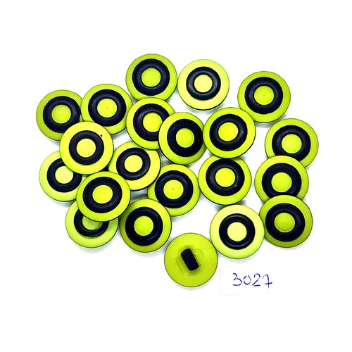 21 boutons en résine vert et noir - 18mm - tr3027