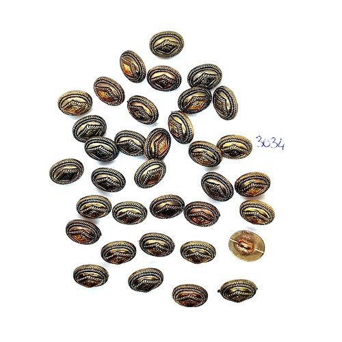 35 boutons en résine doré - 12x15mm - tr3034