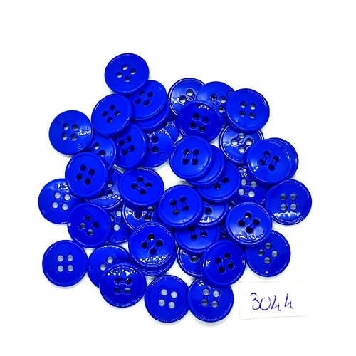 43 boutons en résine bleu - 15mm - tr3044