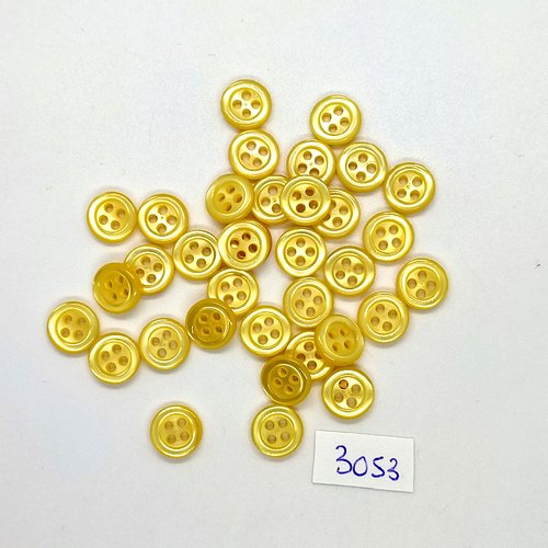 35 boutons en résine jaune - 15mm - tr3053