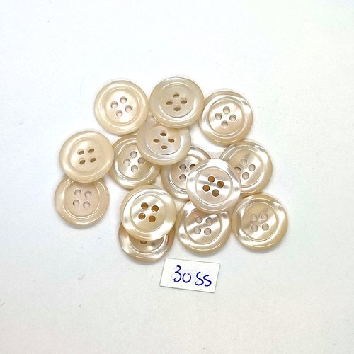 14 boutons en résine rose très pale - 18mm - tr3055