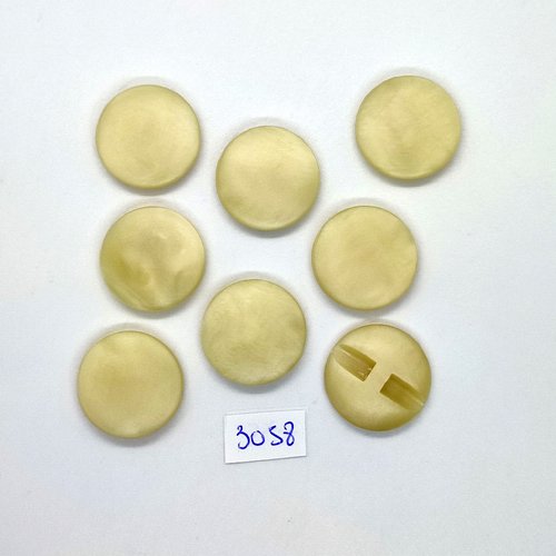 7 boutons en résine beige - 22mm - tr3058