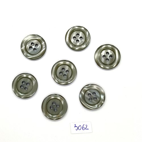 7 boutons en résine gris - 20mm - tr3062