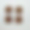 4 boutons en résine marron et gris - 27mm - bri1316