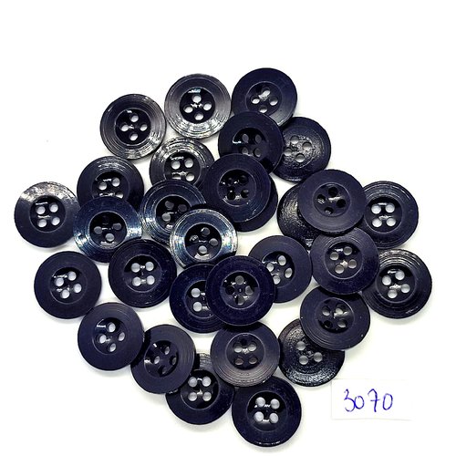 30 boutons en résine noir - 17mm - tr3070