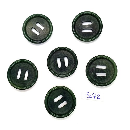 6 boutons en résine vert - 28mm - tr3072