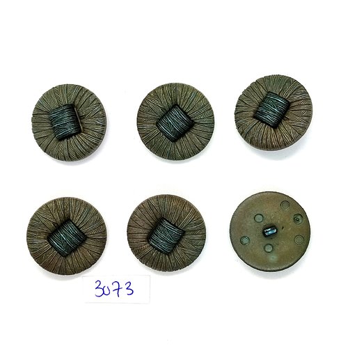 6 boutons en résine vert - 25mm - tr3073