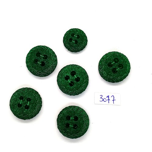 6 boutons en résine vert - 19mm et 18mm - tr3077