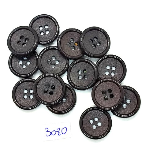 14 boutons en résine gris clair - 19mm - tr3080