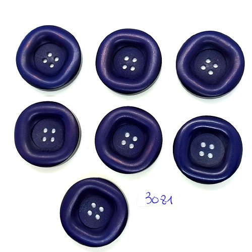 7 boutons en résine violet - 30mm - tr3081