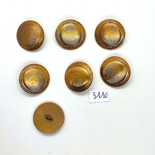 7 boutons en métal doré - 23mm - tr3110