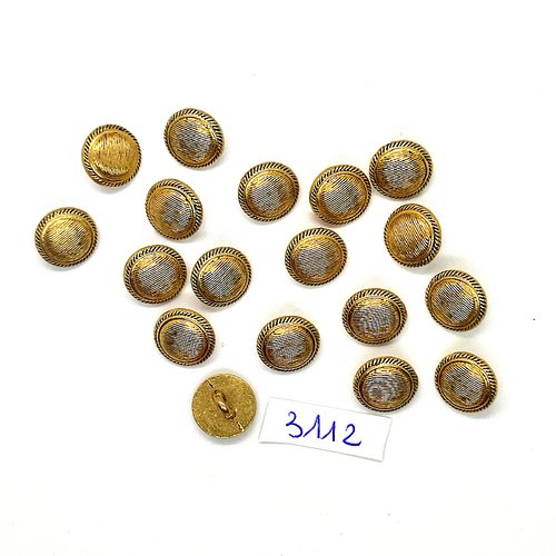 18 boutons en métal doré - 12mm - tr3112