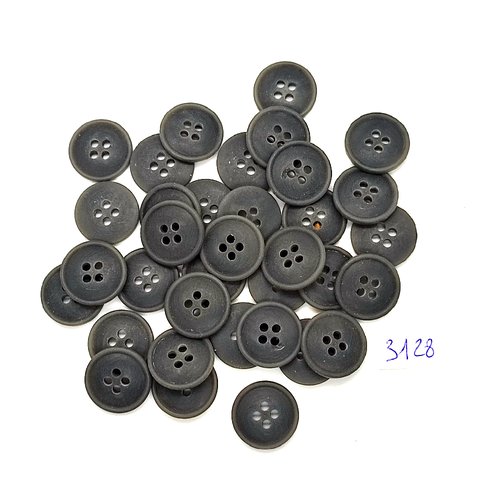 35 boutons en résine gris - 15mm - tr3128