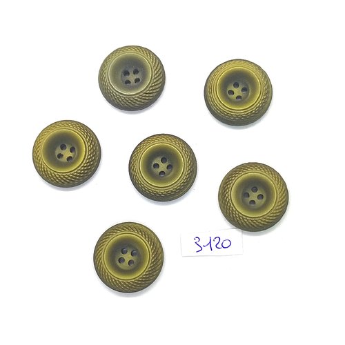 6 boutons en résine vert - 22/23mm - tr3120
