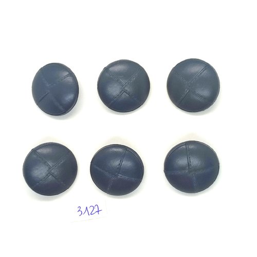 6 boutons en résine gris (imitation cuir) - 25mm - tr3127