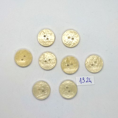 8 boutons en résine jaune très clair - 18mm - bri1323