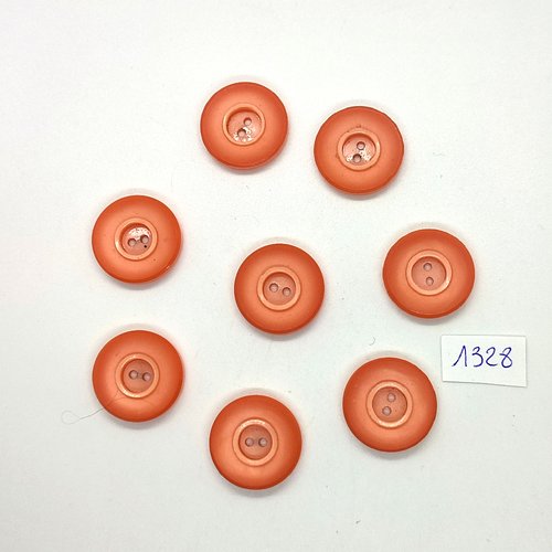 8 boutons en résine orange - 22mm - bri1328