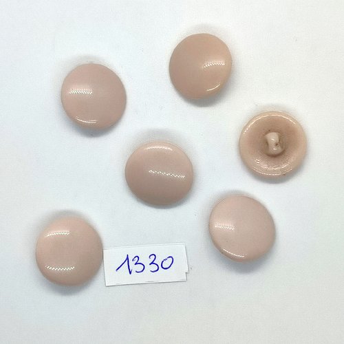 6 boutons en résine rose pale - 17mm - bri1330