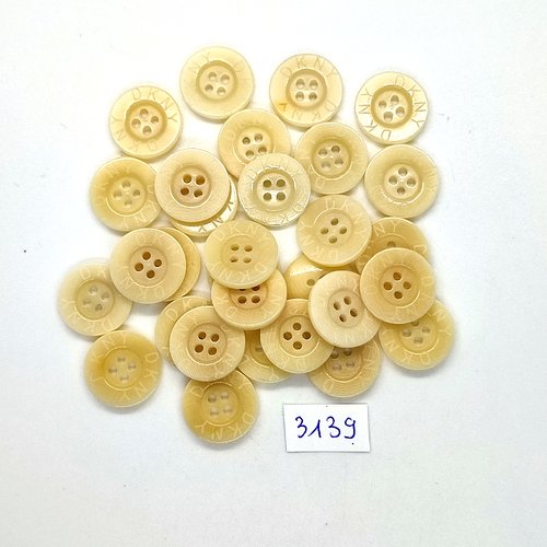 30 boutons en résine beige - 16mm - tr3139