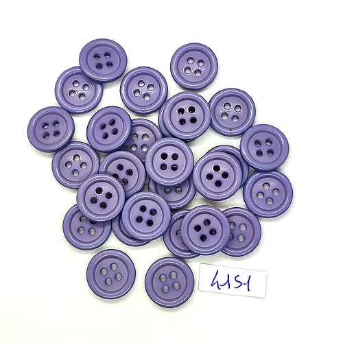 27 boutons en résine lilas - 15mm - tr4151