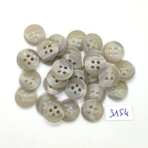 30 boutons en résine beige clair - 15mm - tr3154