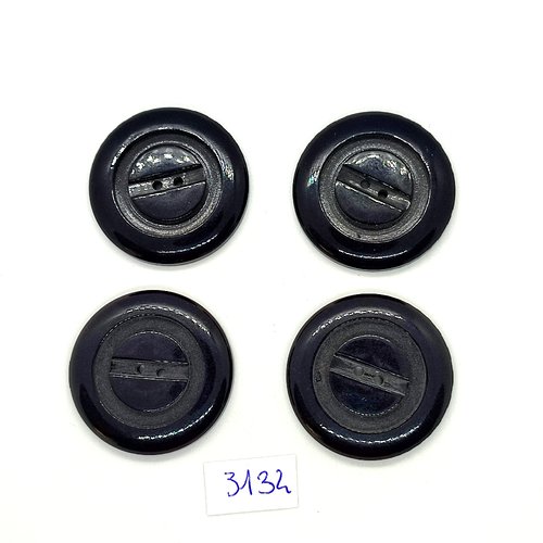 4 boutons en résine noir - 36mm - tr3134